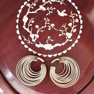 5-6 gauge ear weights. Thai silver statement earrings, plugs stretched.